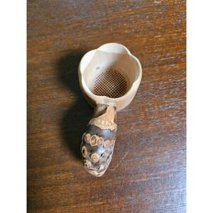 Tea Strainer Tan Bamboo Root Wood Handcrafted Tea Infuser Unbranded